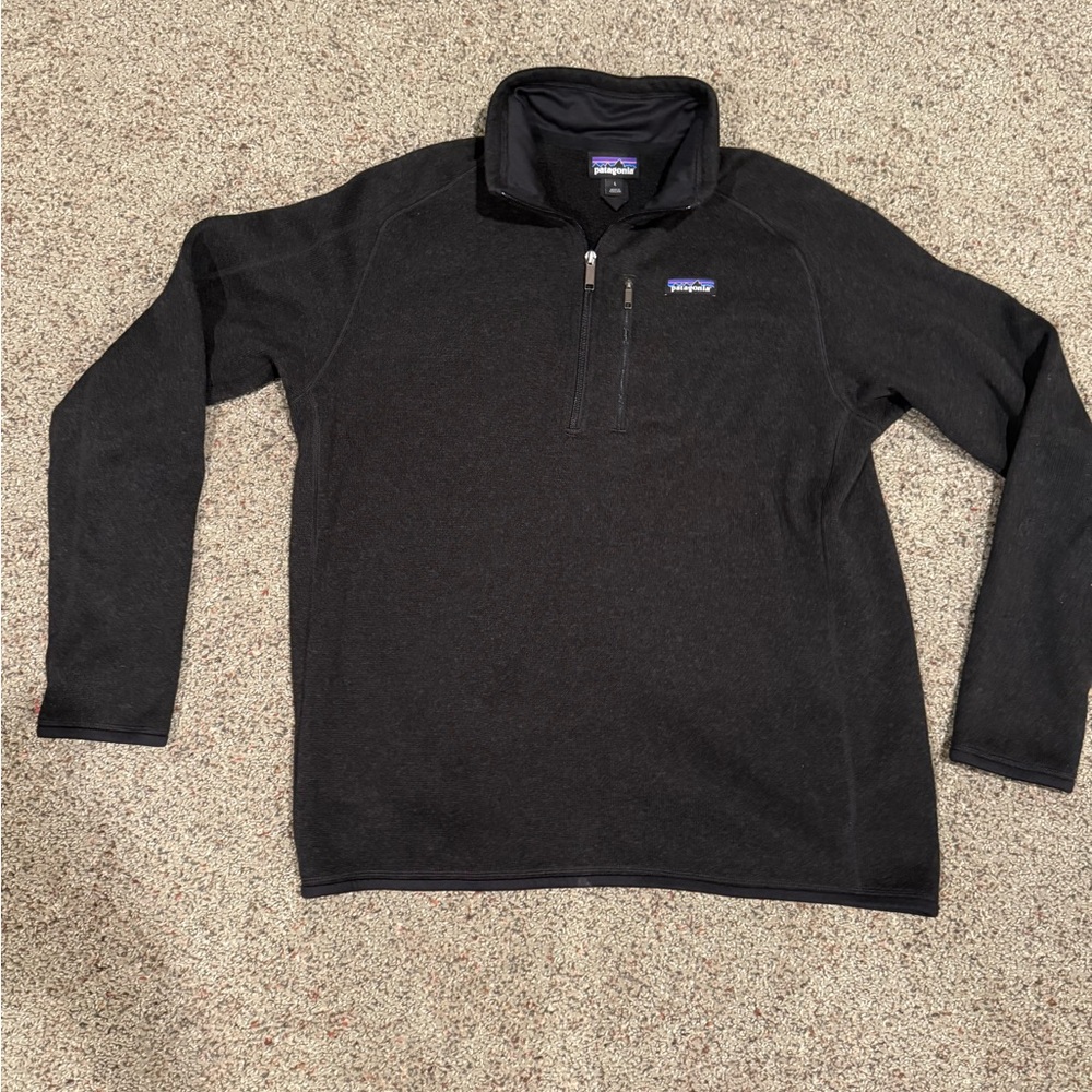 Men’s Patagonia large Black Better Sweater 1/4 Zip Fleece